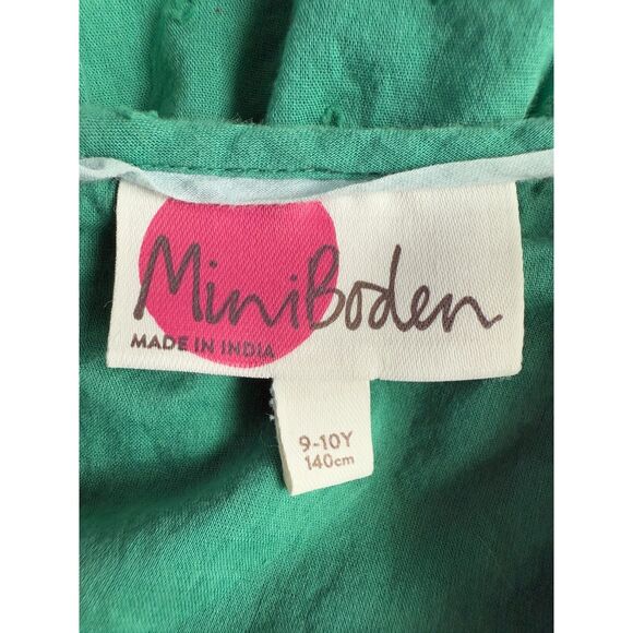 Mini Boden Girls Green Sleeveless Tiered Dress Embroidered Size 9-10Y - Picture 4 of 10